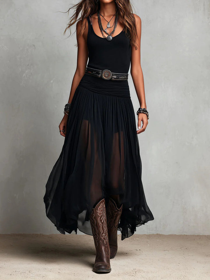Ava | Tank Top Tulle Maxi Dress