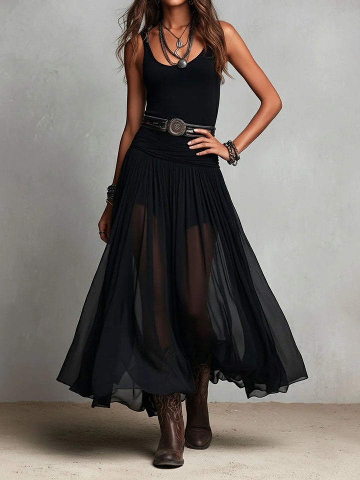 Ava | Tank Top Tulle Maxi Dress