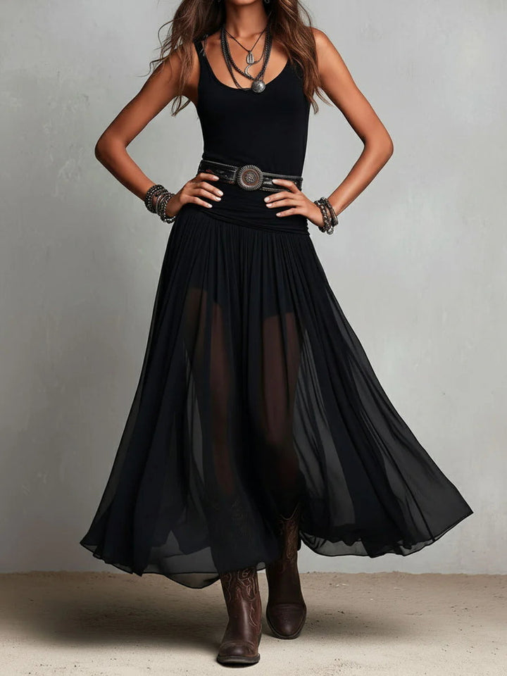 Ava | Tank Top Tulle Maxi Dress