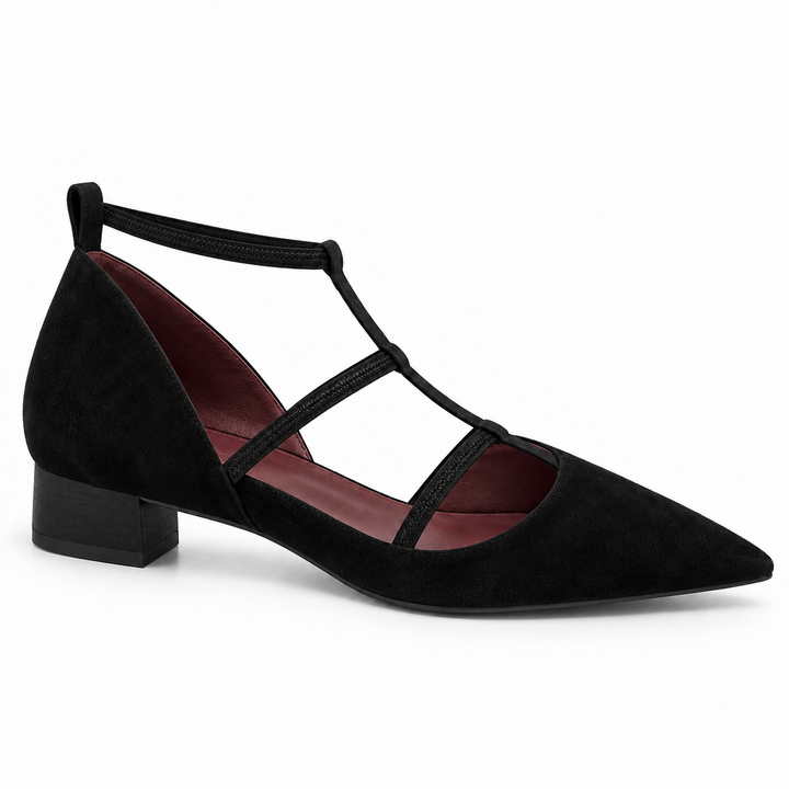 Giada - Pointed Court Shoes with Straps
