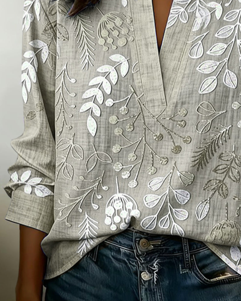 Emily | Floral Stand-Collar Blouse