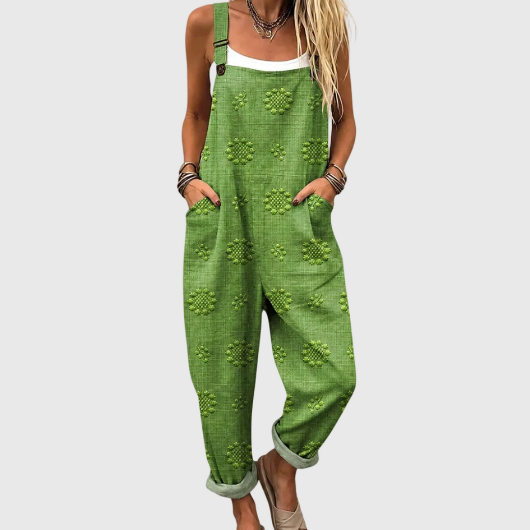 Comfortable Printed Overalls