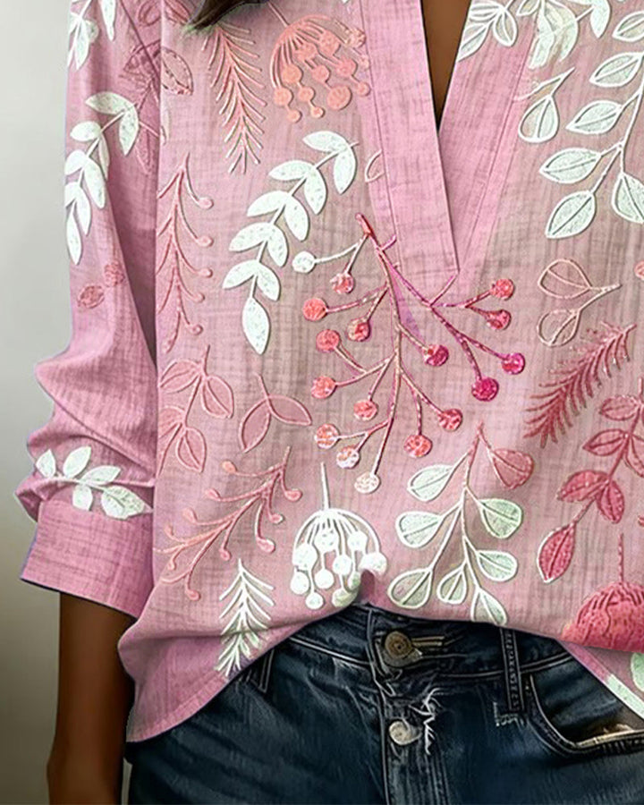 Emily | Floral Stand-Collar Blouse