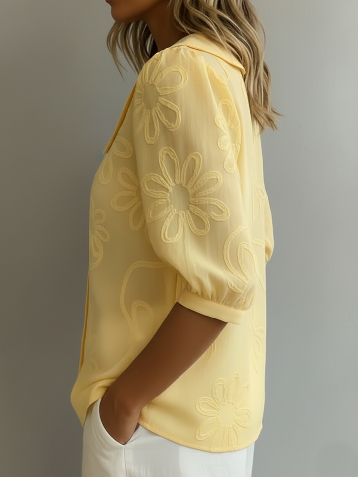 Kayleigh  | Light Floral Blouse Natural Elegance
