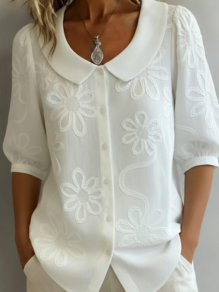 Kayleigh  | Light Floral Blouse Natural Elegance