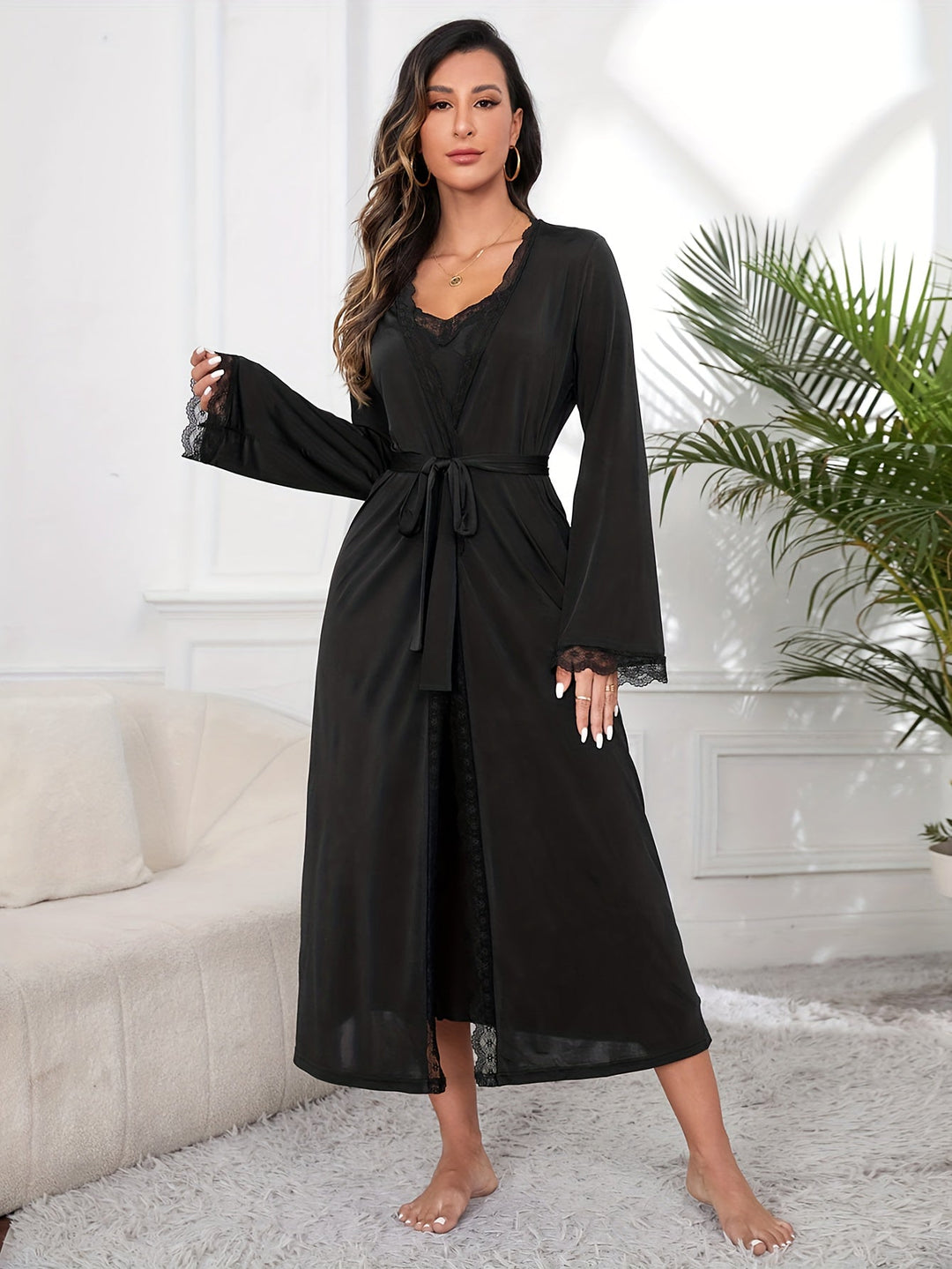 Grace | Wmen Elegant Lace Robe Set