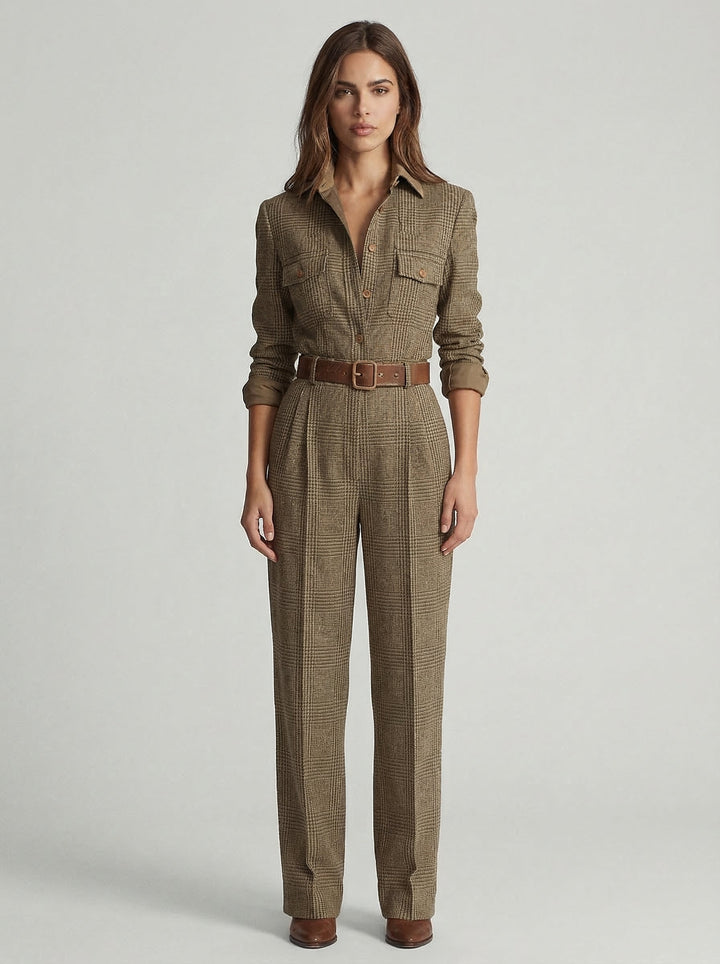 Charlotte | Checked Jumpsuit with Sophisticated Details