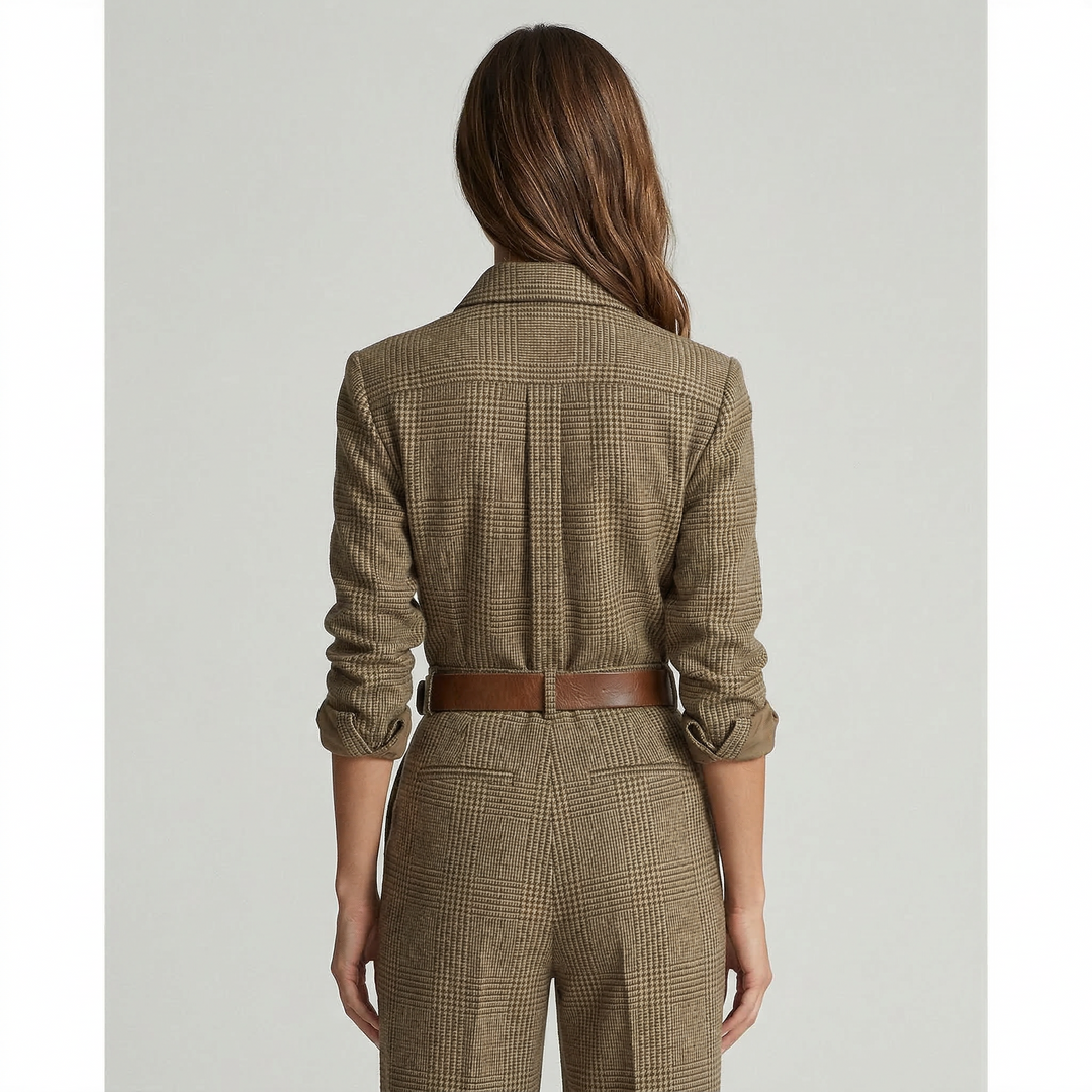 Charlotte | Checked Jumpsuit with Sophisticated Details