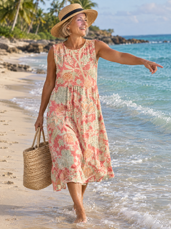 Coralee | Coral Garden Midi Dress