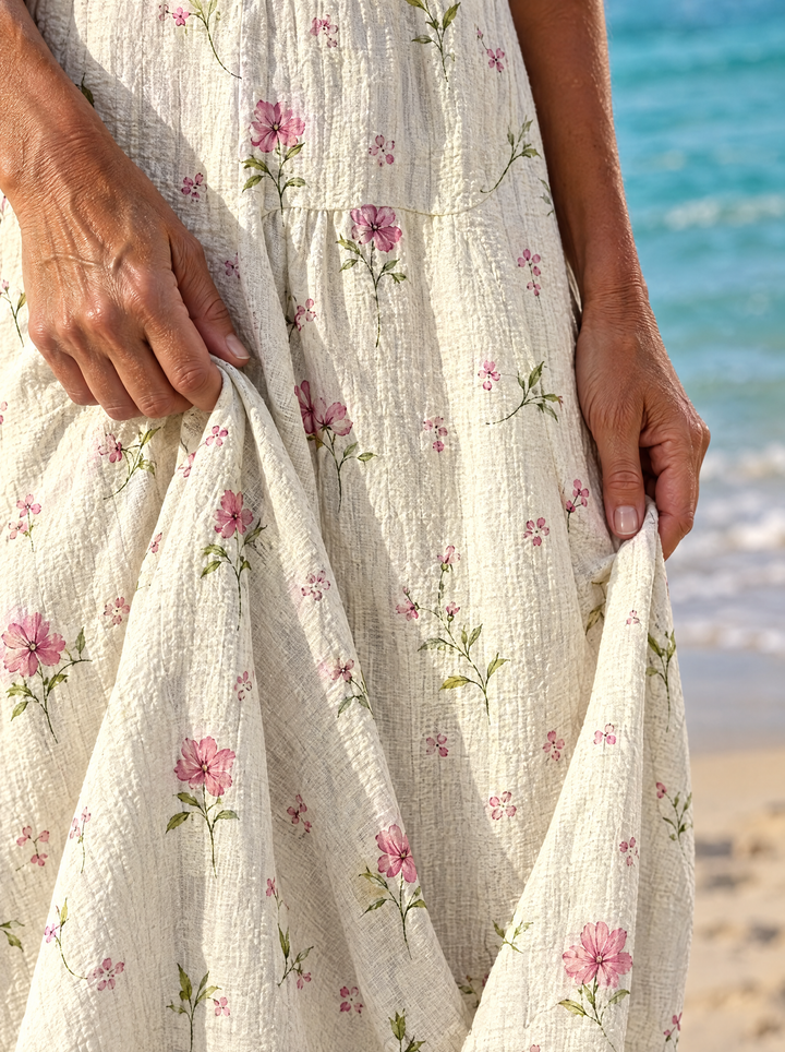 Blossom | Cream Blossom Midi Dress