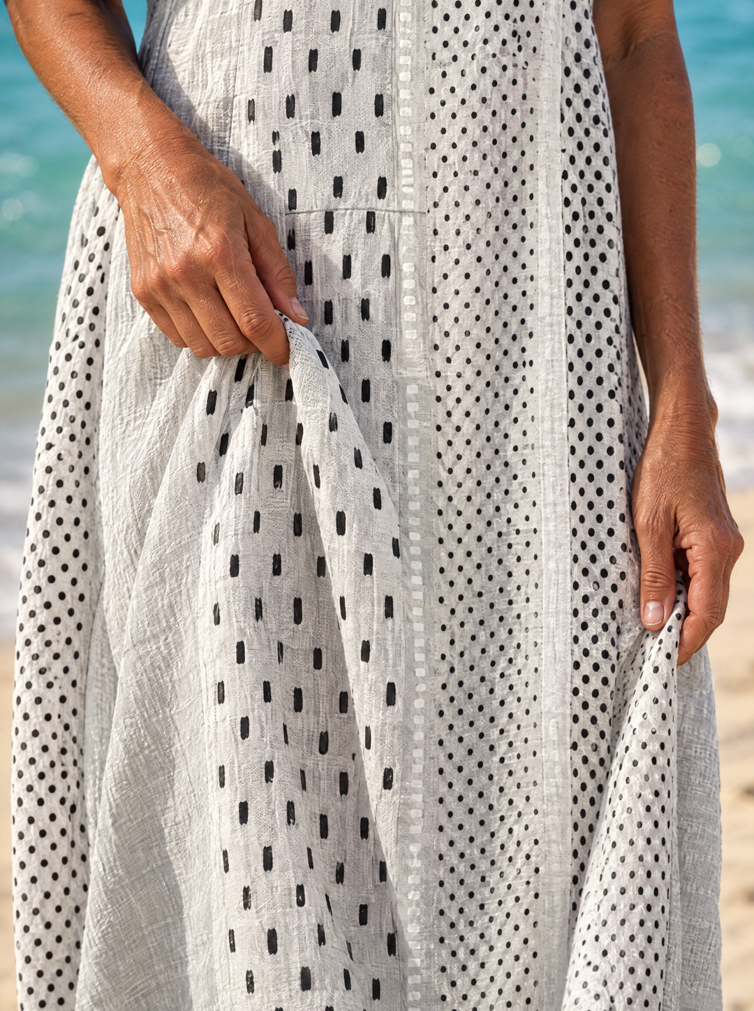 Dottie | Monochrome Dot Midi Dress