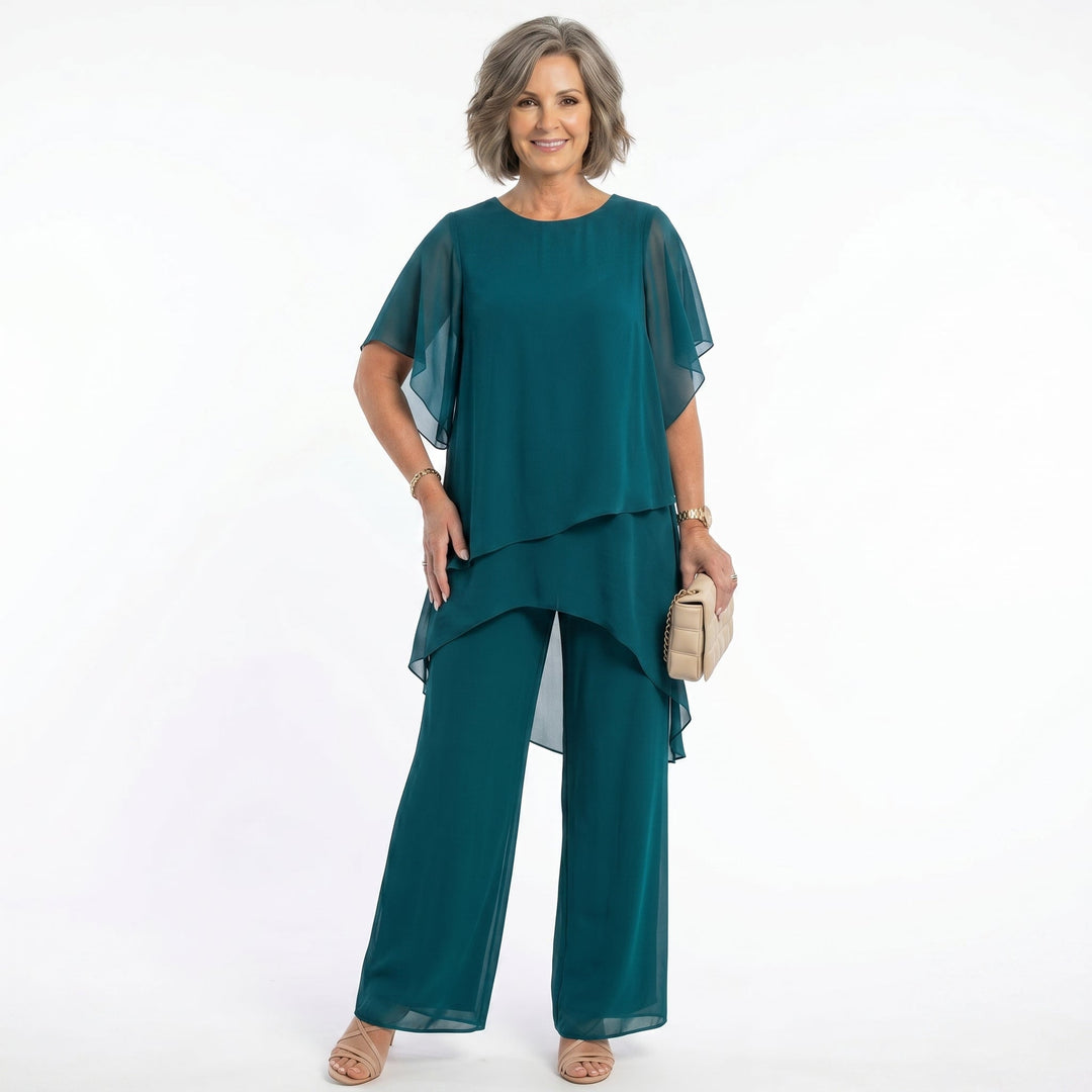 Sharyn™ | Tiered Tunic &amp; Trouser Set