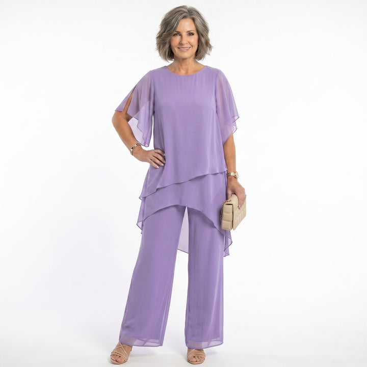Sharyn™ | Tiered Tunic &amp; Trouser Set