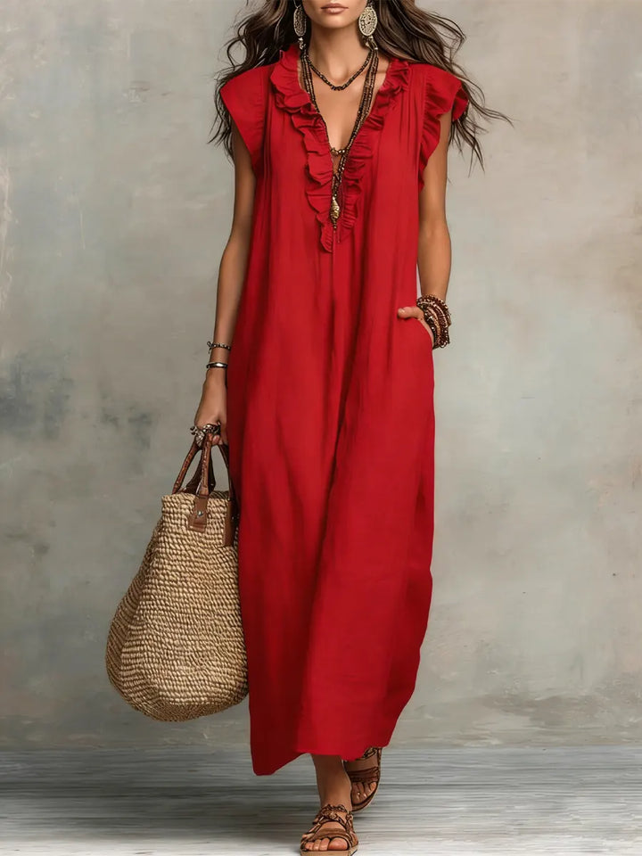 Charlotte | Bohemian Maxi Dress with V-Neck