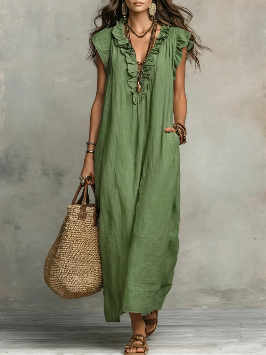 Charlotte | Bohemian Maxi Dress with V-Neck