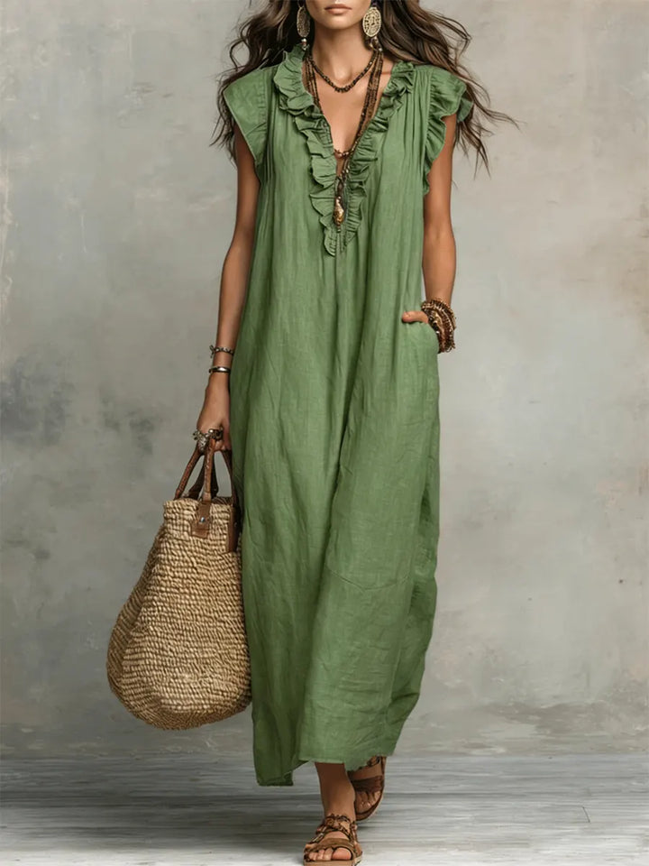 Charlotte | Bohemian Maxi Dress with V-Neck