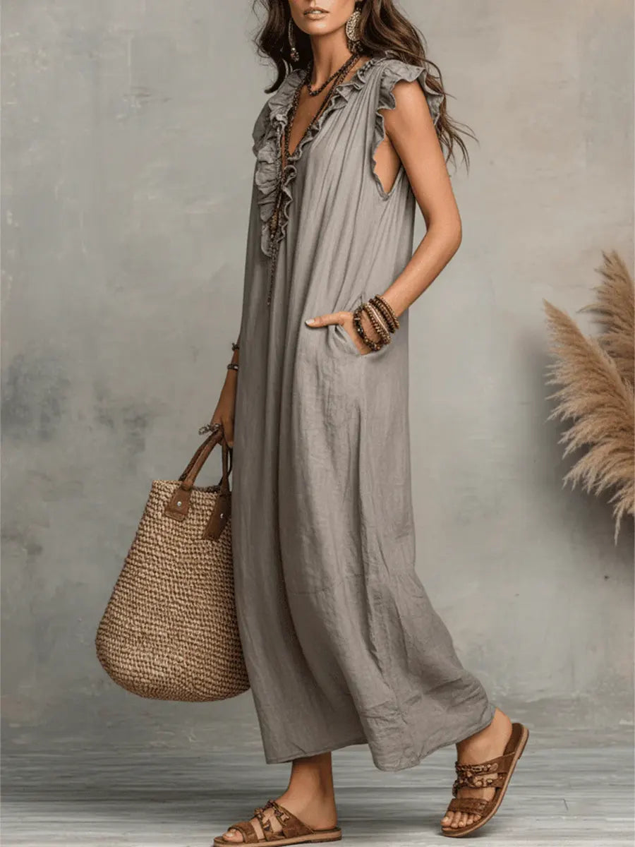Charlotte | Bohemian Maxi Dress with V-Neck