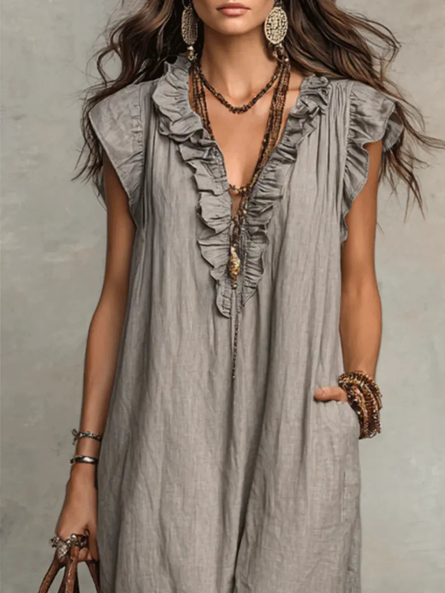 Charlotte | Bohemian Maxi Dress with V-Neck